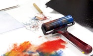 Paint roller on a table