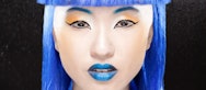 Girl with blue hair