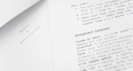 Close up of a script