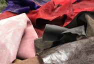 Close up of several different coloured leathers