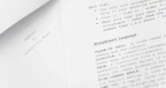 Close up photograph of a script