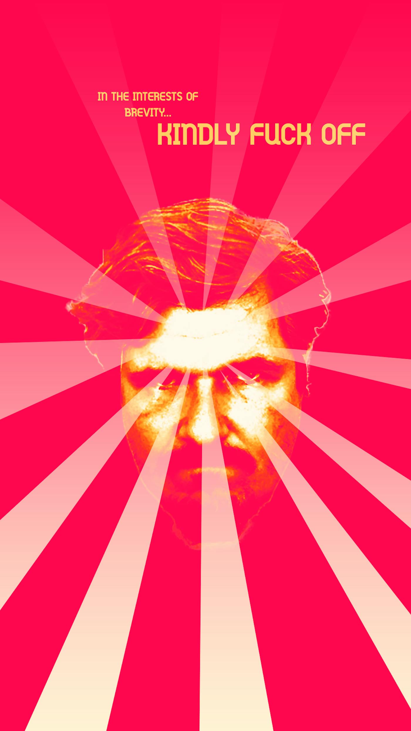 Illustration of a man's face with sun rays on a pink background