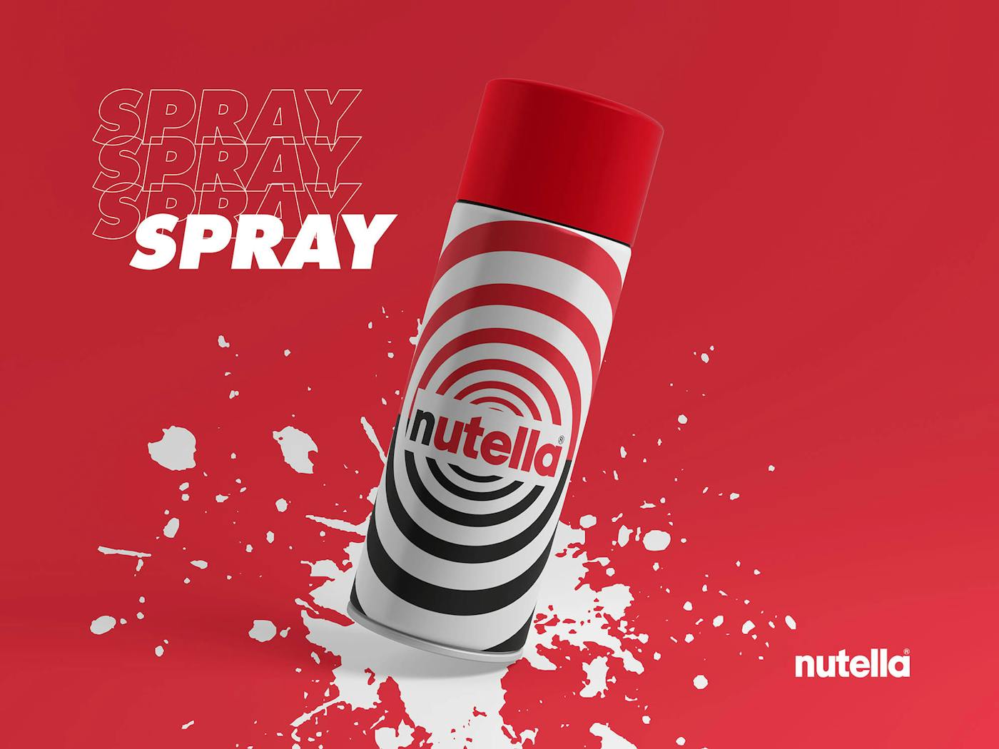 A mock up of a "Nutella" spray can