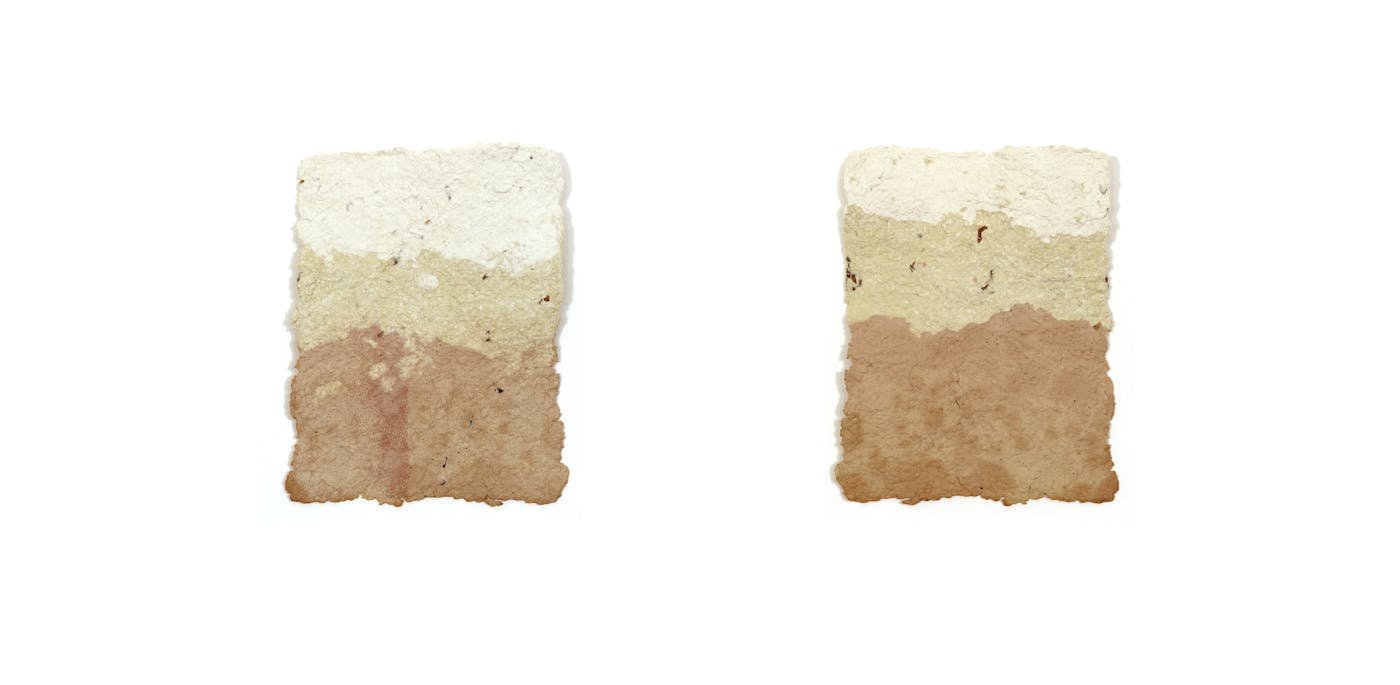 Print reminiscent of tea bags