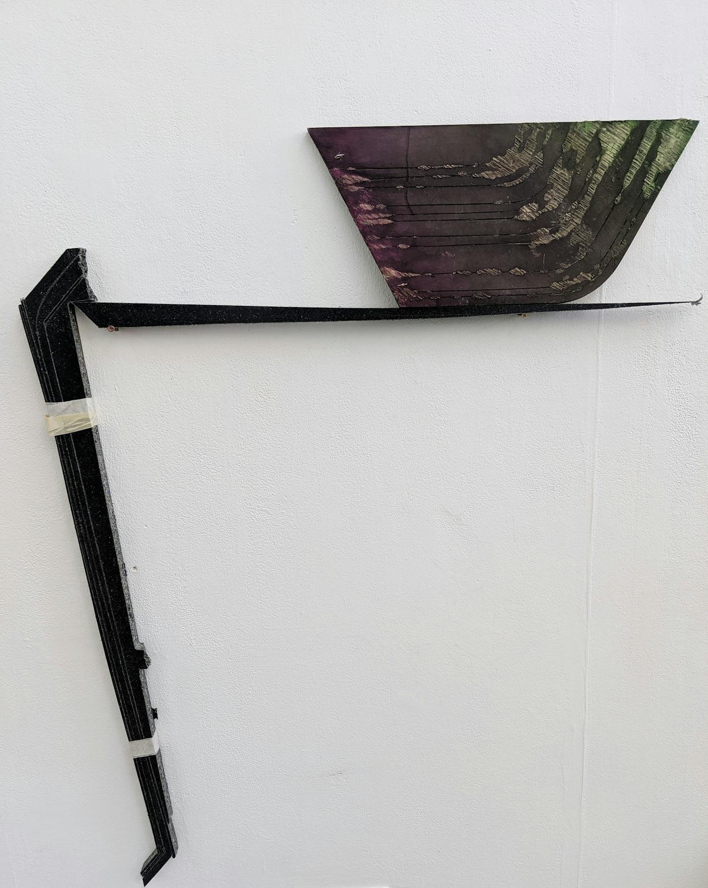 Abstract sculpture on a white wall