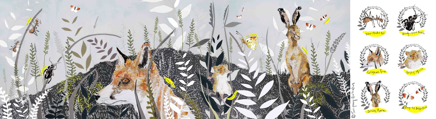 Illustrations of animals in the countryside