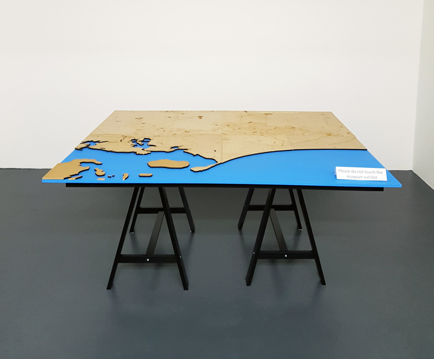A table representing land and sea