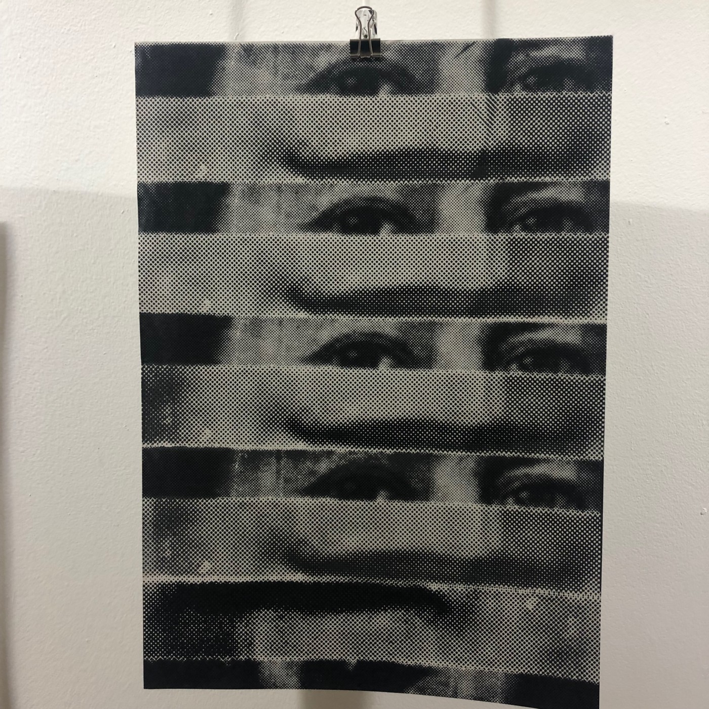 Abstract image of black and white eyes