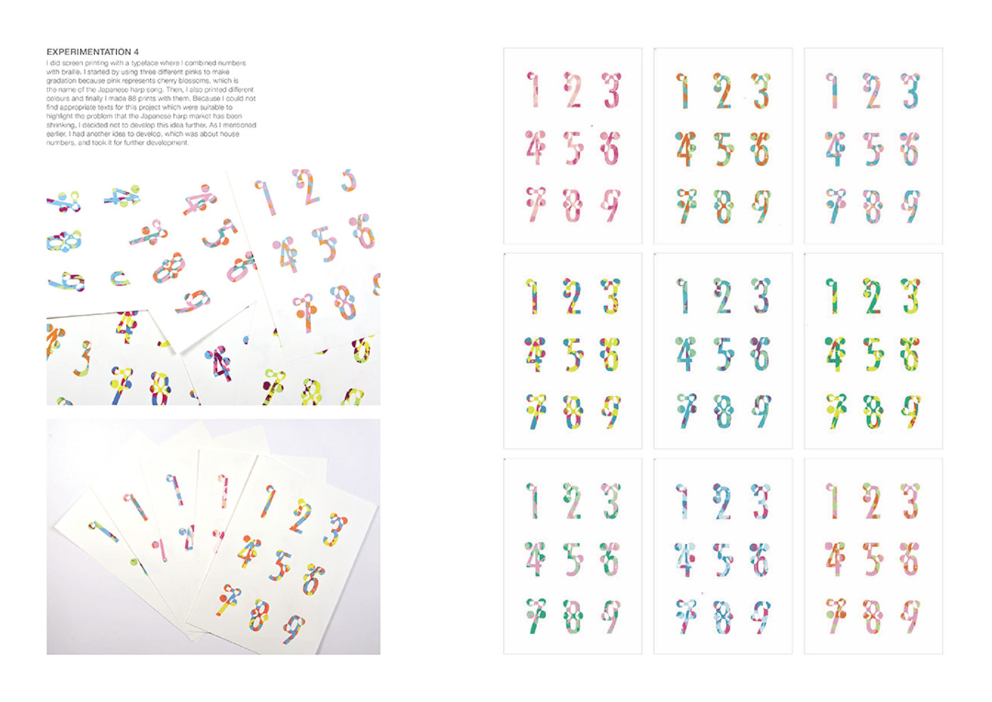Abstract numbers in different colours