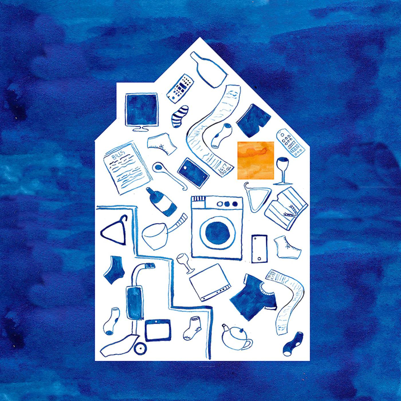Illustration of household objects inside a house