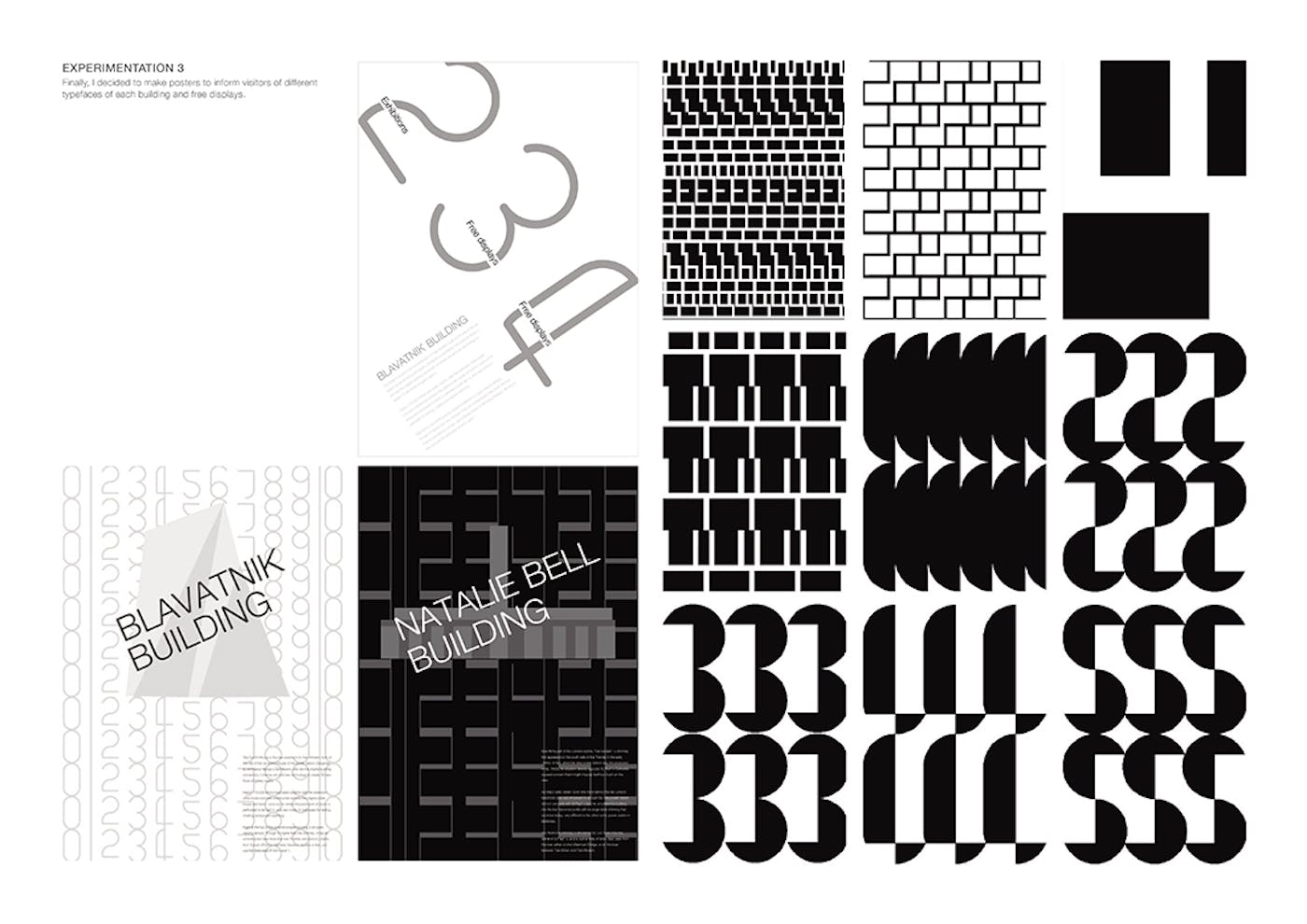 Abstract black and white graphic shapes